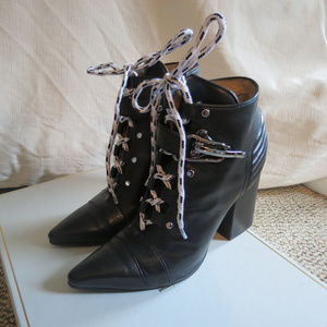 Emilio Pucci black chunky heel boots